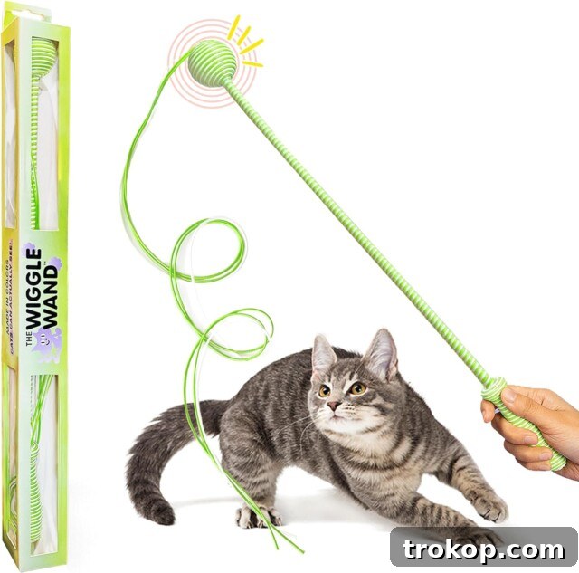 Paws-itively Perfect: Your Guide to Gifts Pets Adore 26 Interactive cat wiggle wand with triple-tail design, durable cotton, and rattle sound for playful cats