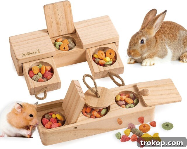 Paws-itively Perfect: Your Guide to Gifts Pets Adore 35 Interactive wooden rabbit toys for small animals, promoting natural foraging and reducing boredom