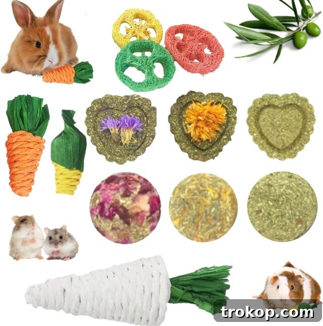 Paws-itively Perfect: Your Guide to Gifts Pets Adore 36 12-piece set of natural chew toys for rabbits, guinea pigs, hamsters, and chinchillas, promoting dental health