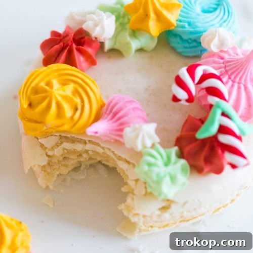 Festive Wreath Macaron Delights 7 Colorful Meringue Kisses