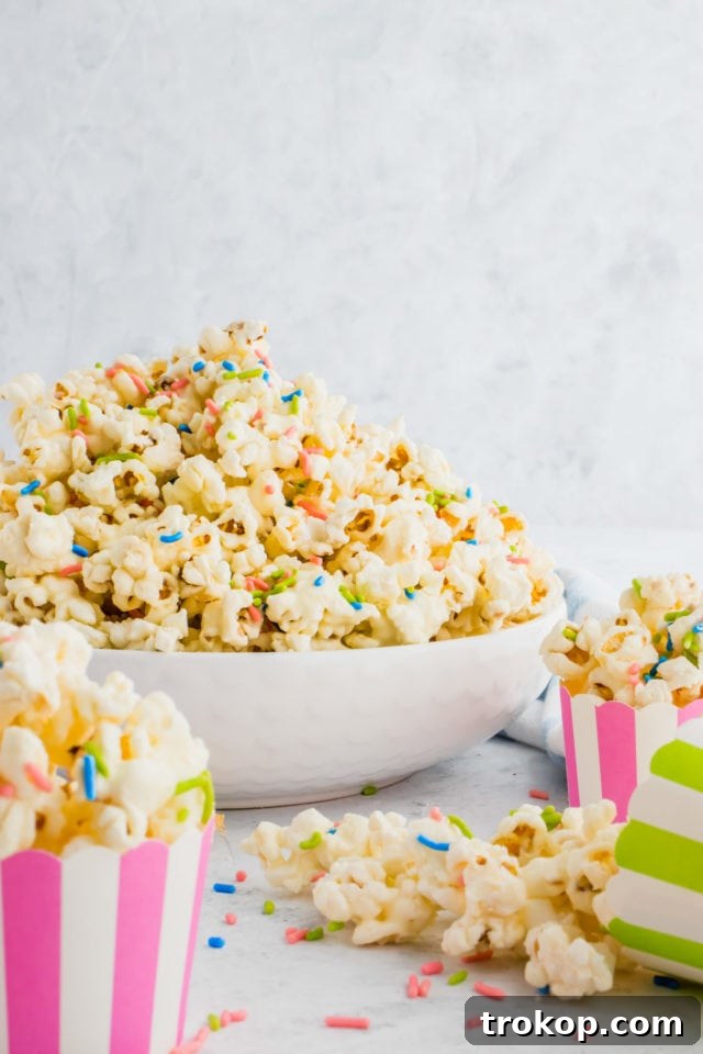 christmas white chocolate funfetti popcorn by top Houston lifesyle blogger Ashley Rose of Sugar and Cloth #recipes #entertaining #idea 