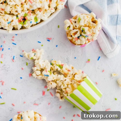 White Chocolate Funfetti Popcorn