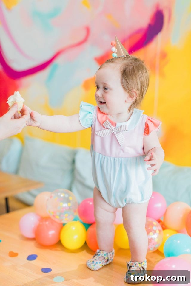 Little Sugar & Cloth, Gwen, in her adorable first birthday outfit from Cuteheads