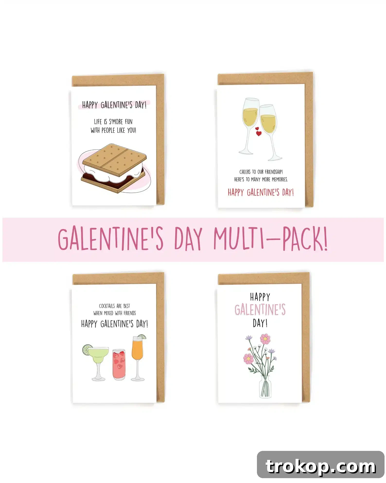 33 Galentine's Day Gifts to Pamper Your Bestie 24 Pack of Galentine's Day card