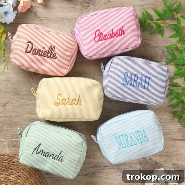 33 Galentine's Day Gifts to Pamper Your Bestie 4 personalized embroidered name makeup bag for galentines gifts ideas