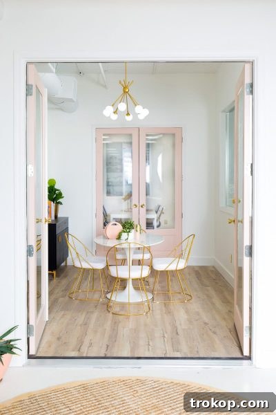 #SUGARANDCLOTHSTUDIO: Before + After of Our New Studio Meeting Room by top Houston Lifestyle blogger Ashley Rose of Sugar and Cloth. See the incredible transformation!