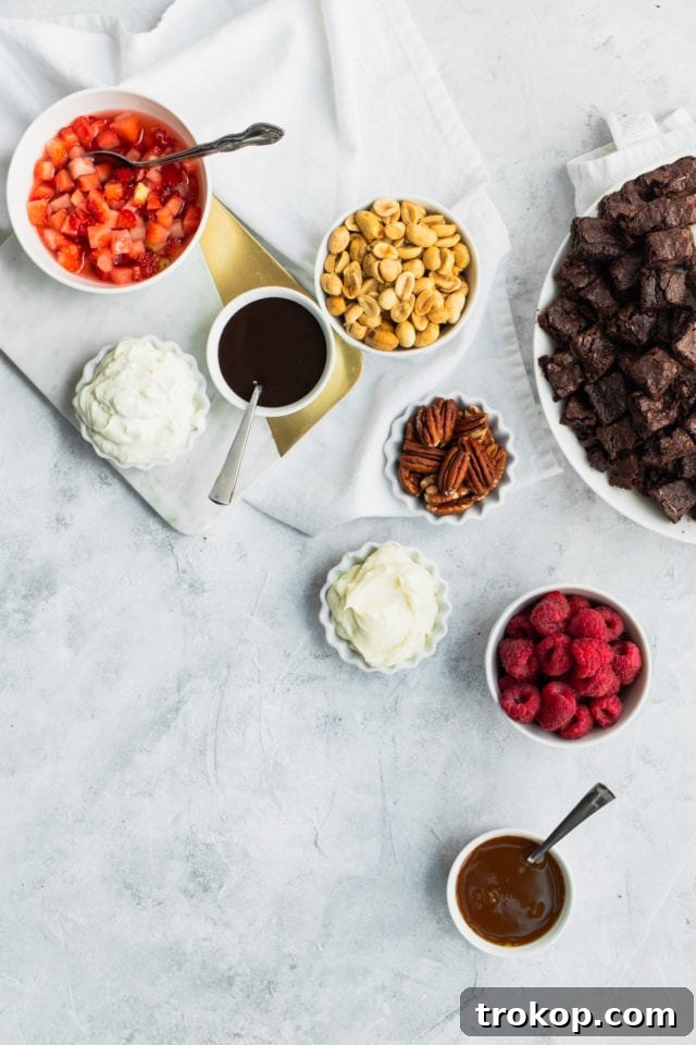 Build Your Own Brownie Parfait Masterpiece 4 Brownie Parfaits Recipe Toppings