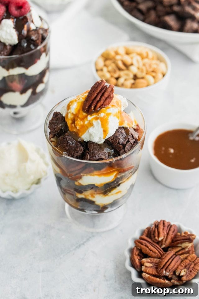Build Your Own Brownie Parfait Masterpiece 5 Brownie Parfait - Turtle Cheesecake Parfait