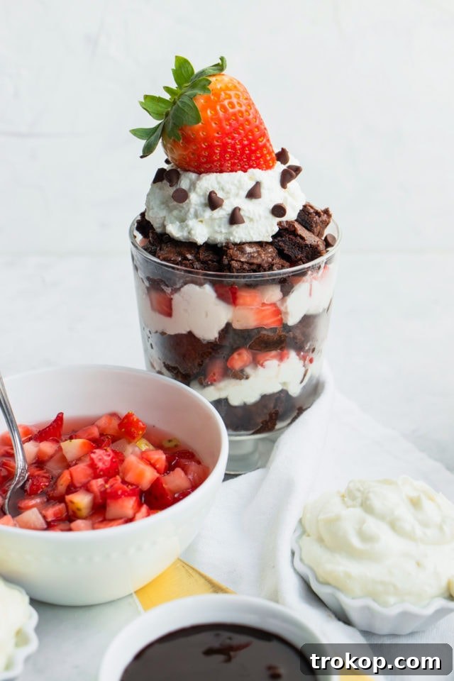 Build Your Own Brownie Parfait Masterpiece 6 Brownie parfait - Chocolate Covered Strawberry Parfait
