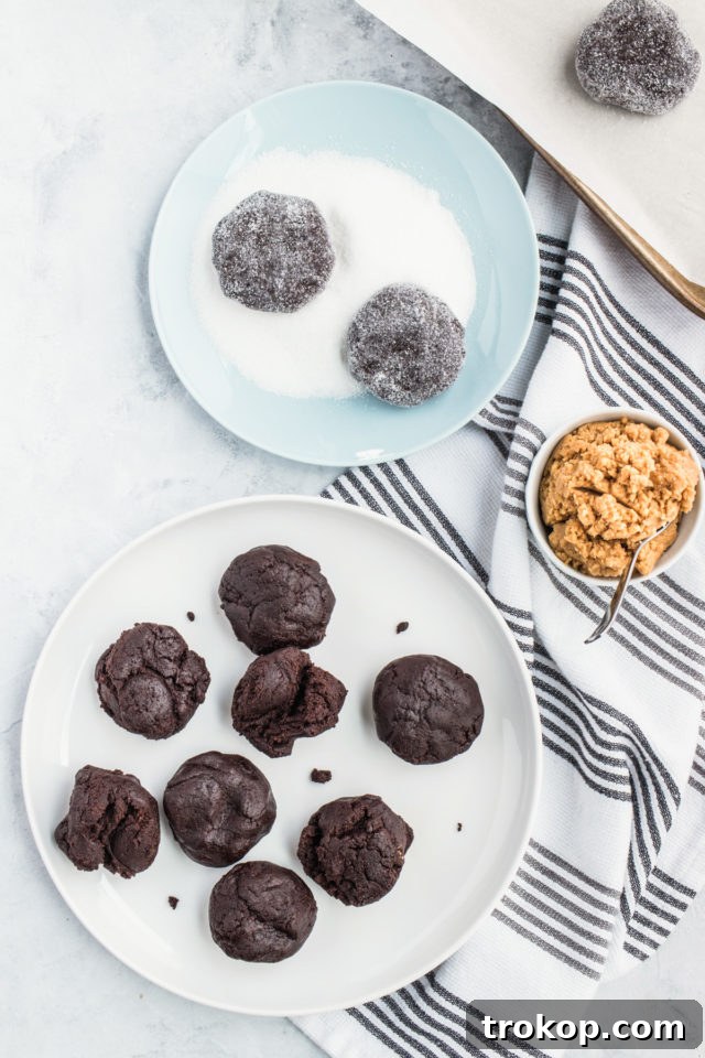 Chocolate Peanut Butter Surprise Cookies 4 Ingredients for Chocolate Peanut Butter Cookies