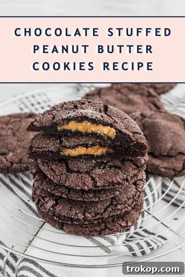 Chocolate Peanut Butter Surprise Cookies 5 How to Make Chocolate Peanut Butter Stuffed Cookies