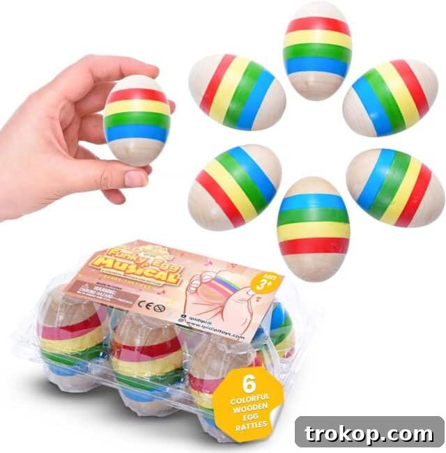 Wooden Eggs Percussion Musical Toy, encouraging musical creativity.
