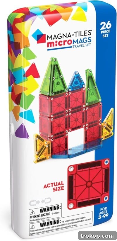 MAGNA-TILES microMAGS Travel Set, portable building fun.