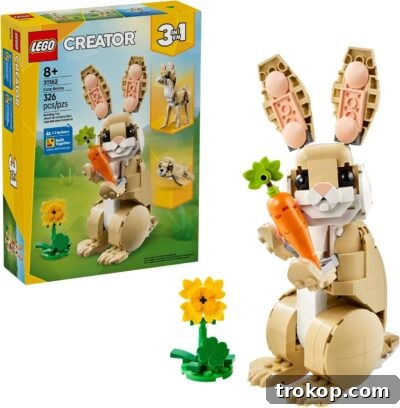 LEGO 3-in-1 Cute Bunny Toy, a versatile building set.
