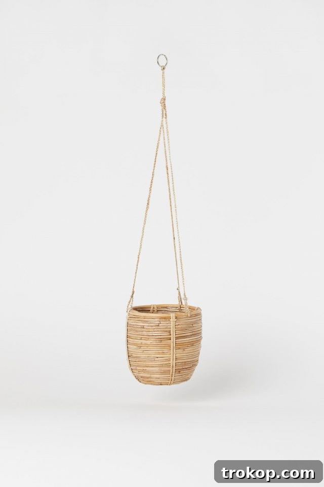 Rattan Hanging Planter Basket, a perfect Easter basket for plant lovers