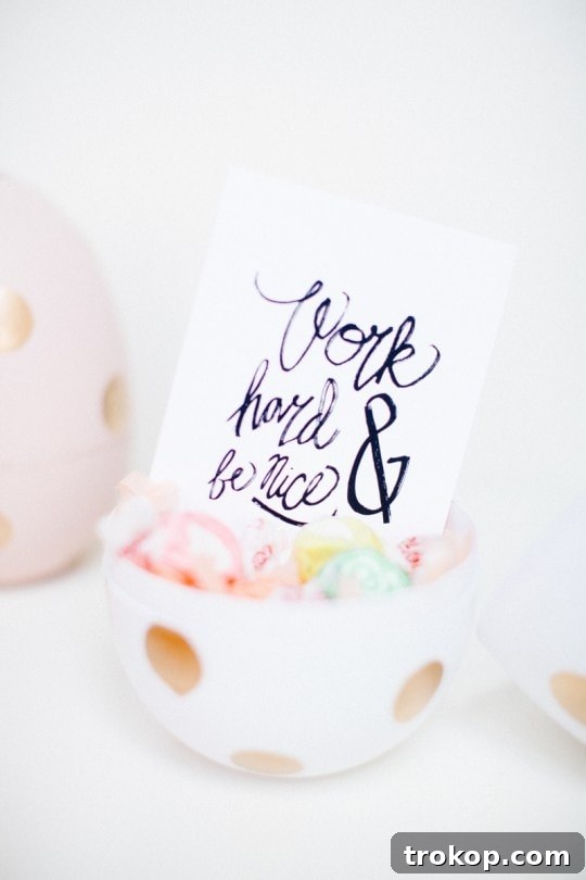 DIY Jumbo Polka Dot Easter Egg as a customizable adult Easter favor