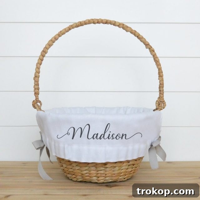 Personalized Easter Basket Liner for a customized adult Easter gift