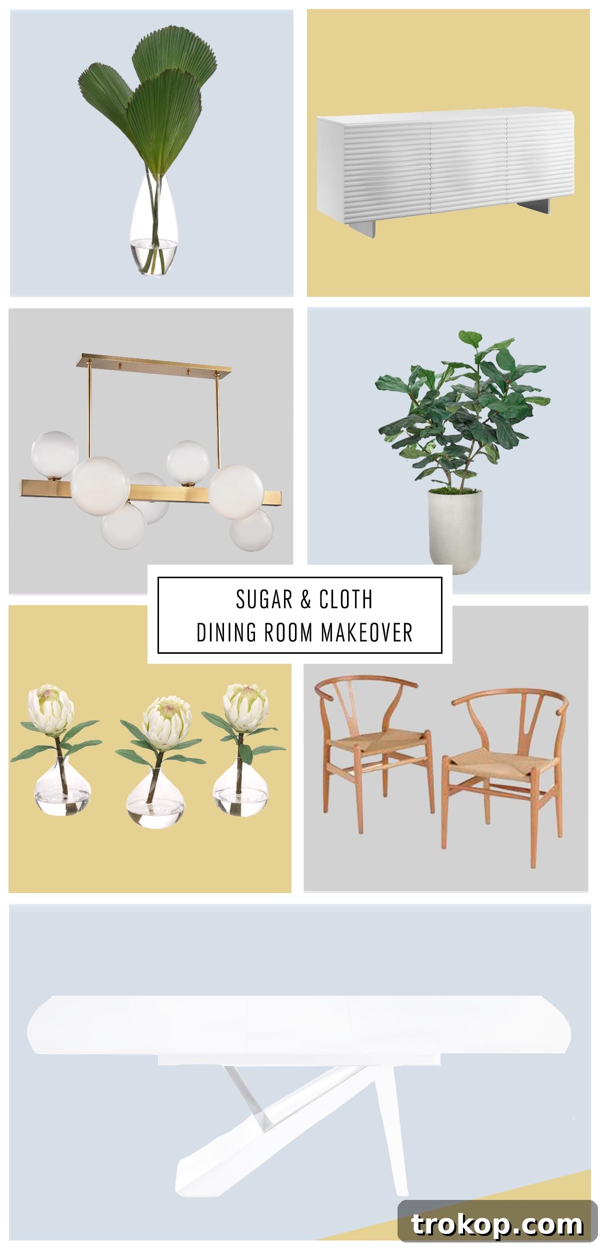 One Room Challenge Week 3: Dining Room Design Blueprint 2 Modern dining room furniture and decor for the One Room Challenge, featuring a neutral palette and elegant touches by Sugar & Cloth.