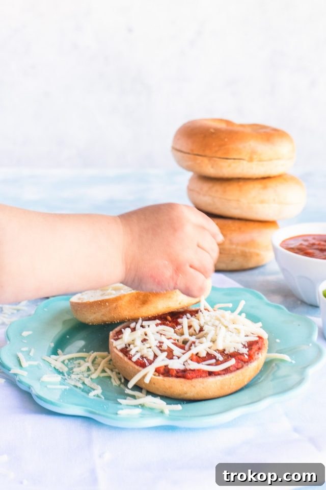 Allergy-Friendly Bites: Healthy Lunches Kids Adore 3 Healthy Kids Lunch Ideas Bagel Pizza Toppings by top Houston lifestyle blogger Ashley Rose of Sugar & Cloth