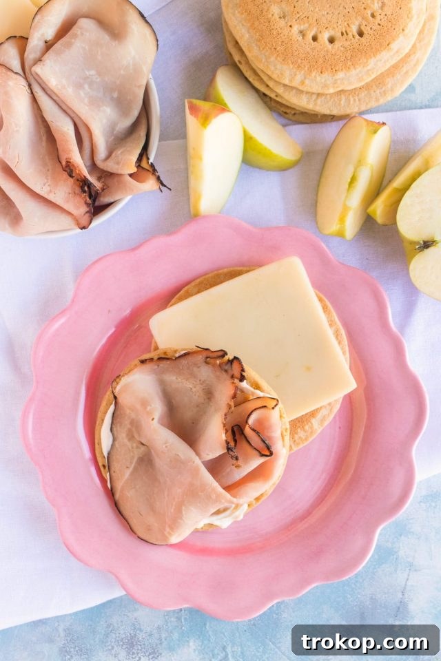 Allergy-Friendly Bites: Healthy Lunches Kids Adore 8 Healthy Kids Lunch Ideas Pancake Sandwich Fillings by top Houston lifestyle blogger Ashley Rose of Sugar & Cloth