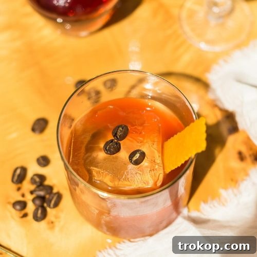 Coffee Old Fashioned Cocktail Recipe Garnishes