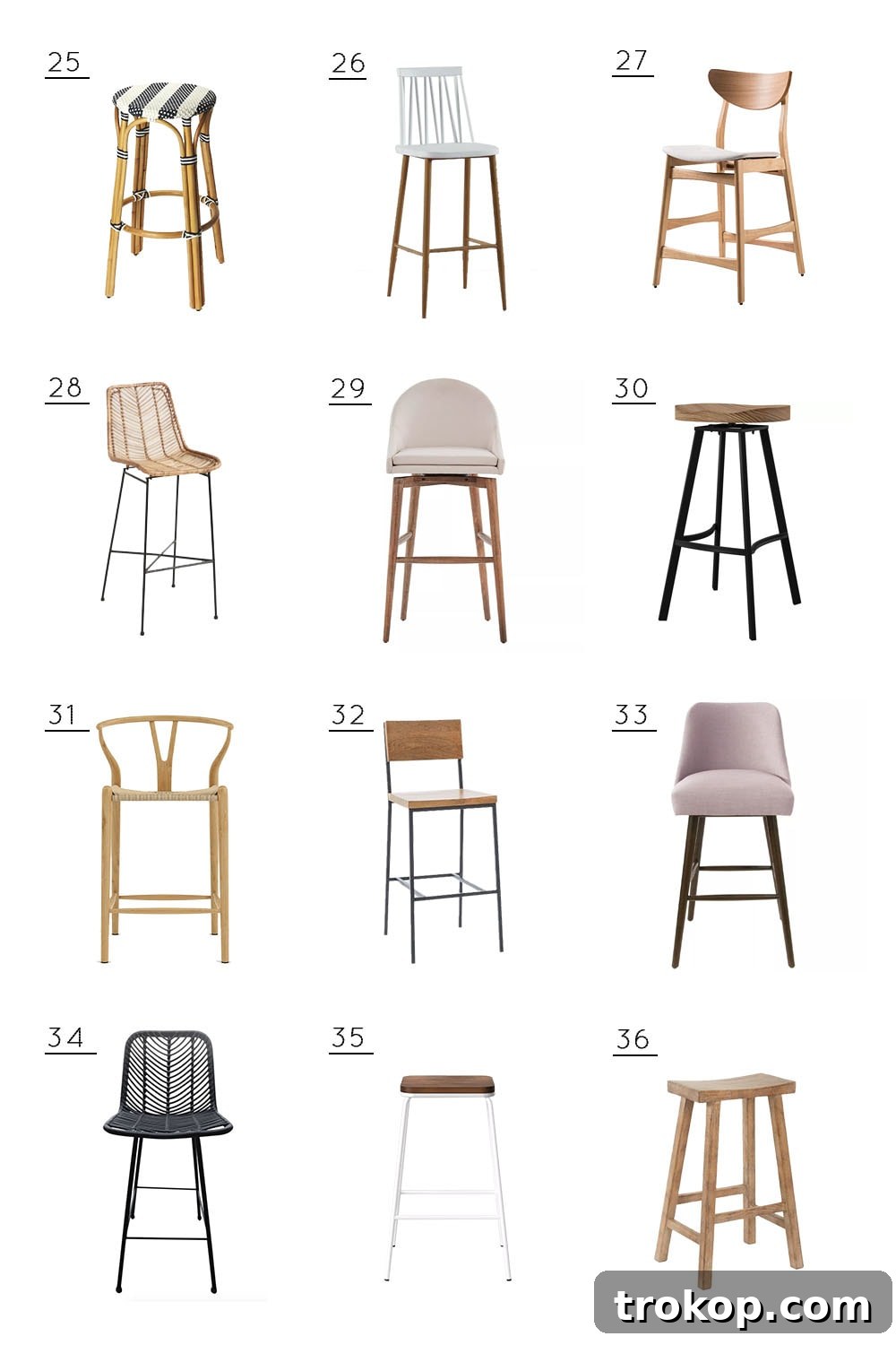 36 Affordable Bar Stools That Look High-End 5 Natural Wood Bar Stools under $300