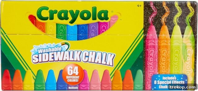 Chalk City Sidewalk Chalk, 20 Count (Basic) Crayola Ultimate Washable Chalk Collection for outdoor art