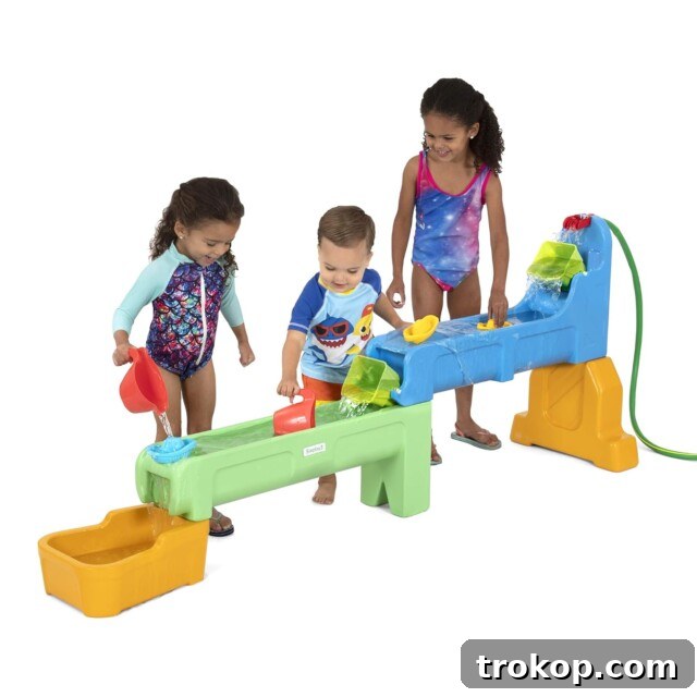 43 Best Outdoor Toys to Inspire Kids to Play Outside 32 Simplay3 Rushing River Falls Multi-Level Toddler Outdoor Water Play Table