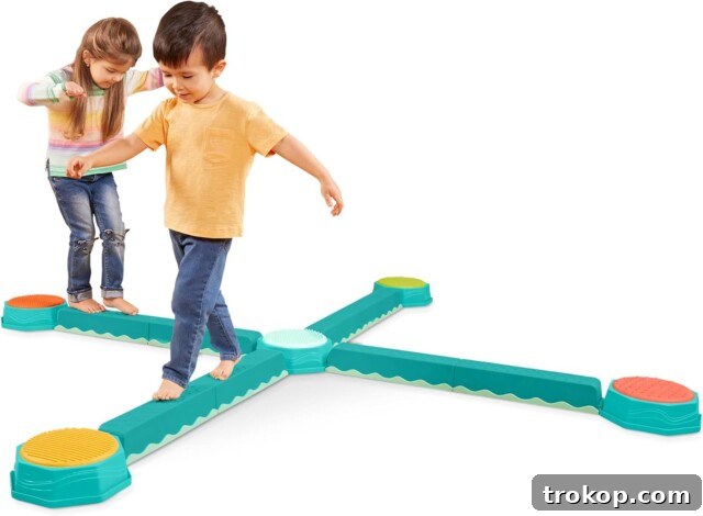 43 Best Outdoor Toys to Inspire Kids to Play Outside 34 B. Toys interlocking balance beam set for kids