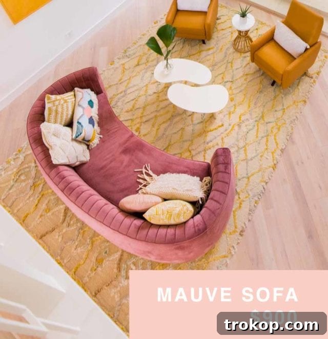 Luxurious Mauve Velvet Sofa for Sale Houston, tufted curved design