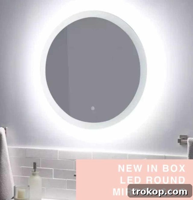 New in Box LED Round Mirror for Bathroom or Vanity Houston