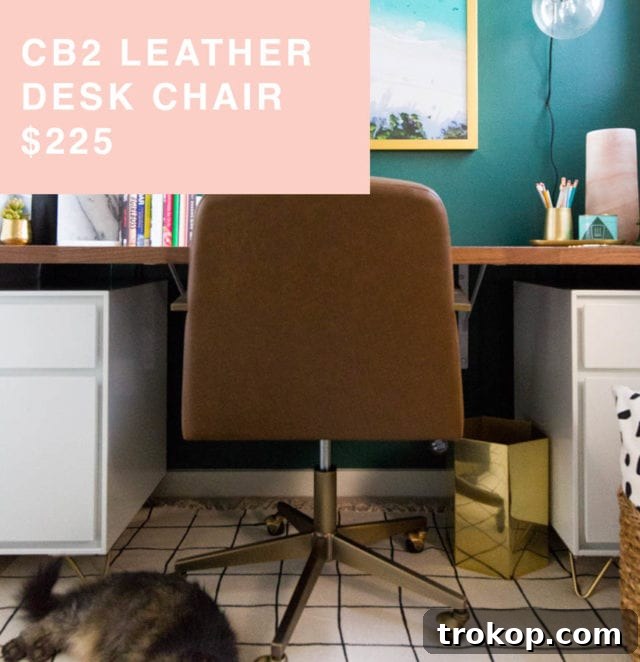 CB2 Faux Leather Desk Chair for Sale Houston