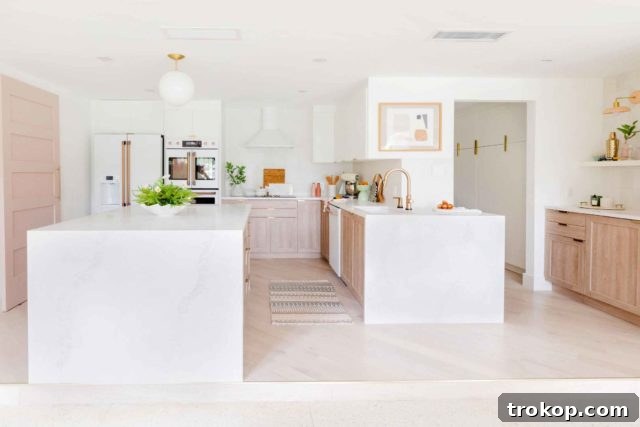 Stunning renovated kitchen with large island and modern appliances