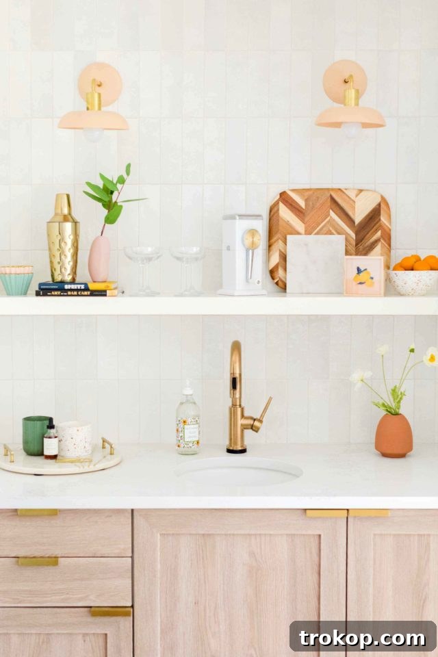 Kitchen island with seating and modern design elements