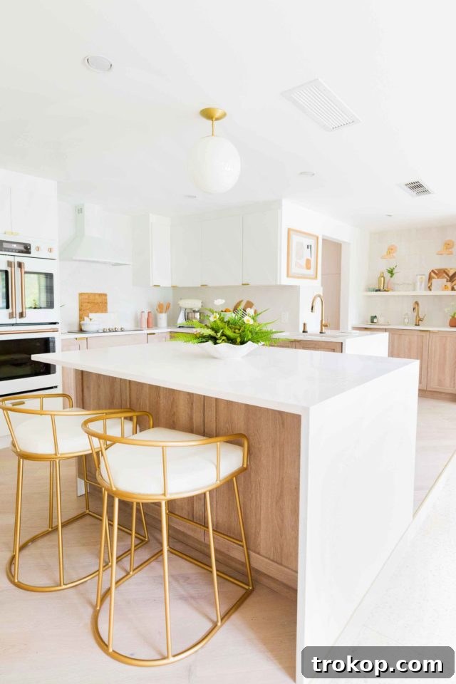 Spacious and bright renovated kitchen with custom cabinetry