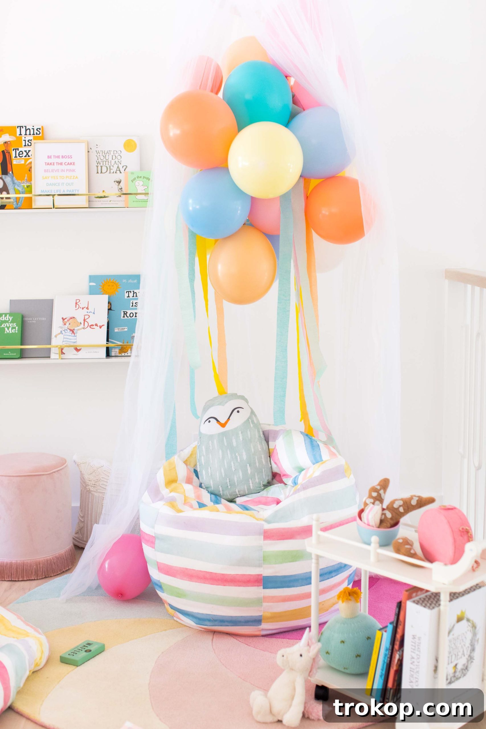 Rainbow Retreats for Little Bookworms 9 Sharing how to make this DIY book nook with a few colorful reading nook ideas to make it own! #decor #kids #diy #reading by top Houston lifestyle blogger Ashley Rose of Sugar & Cloth