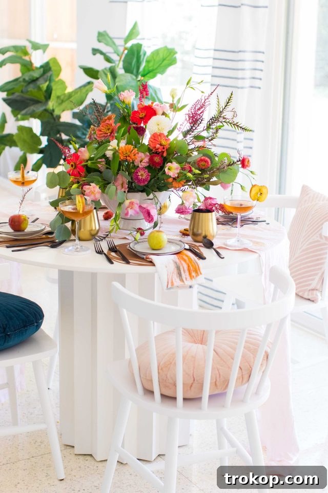 picture of fall decorating ideas at a dining room table by sugar and cloth