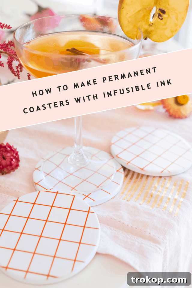 Craft Stunning Coasters with Cricut Infusible Ink 2 text image as a header for diy coasters made with infusible ink by sugar and cloth