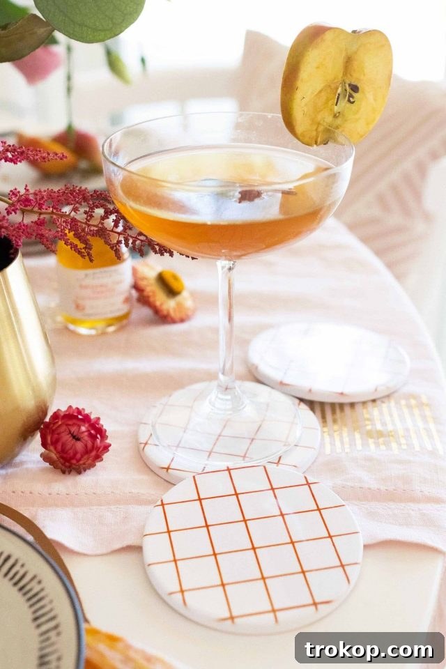 Craft Stunning Coasters with Cricut Infusible Ink 10 close up photo of a cocktail and DIY coasters made with cricut infusible ink by sugar and cloth