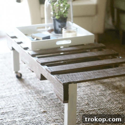 diy pallet coffee table by sugar & cloth