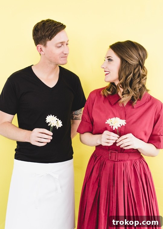 41 Handmade Halloween Costumes for Dynamic Duos 41 Man and woman dressed as characters from Pushing Daisies for a quirky hipster couples costume, recreated by Sugar & Cloth.