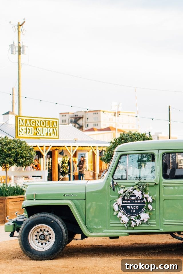The charming Magnolia Market Seed + Supply Shop, a haven for gardening enthusiasts