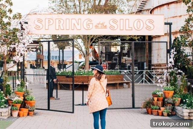 Attendees enjoy the lively atmosphere of Magnolia Market's annual Spring at the Silos event