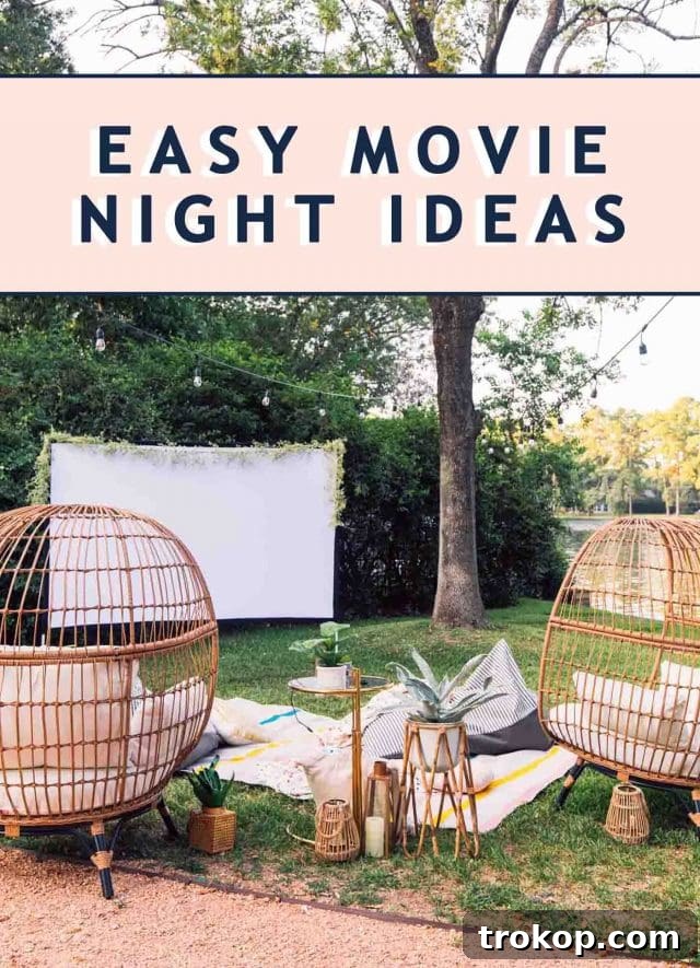 Crafting the Perfect Outdoor Movie Night Experience 2 Captivating outdoor movie night setup with cozy blankets and ambient lighting, perfect for family entertainment