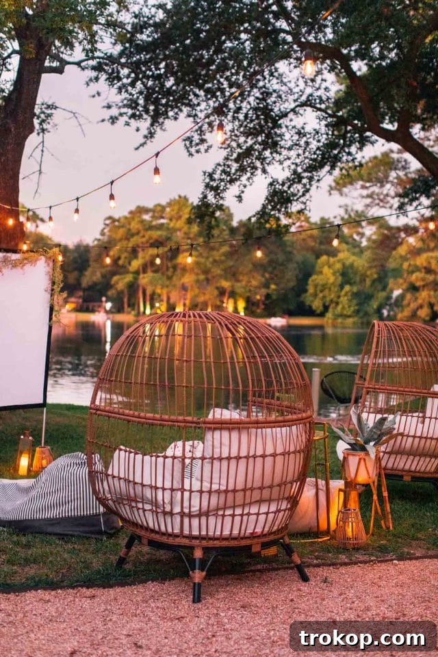 Crafting the Perfect Outdoor Movie Night Experience 11 Creative signage for an outdoor movie night event, enhancing the cinema atmosphere