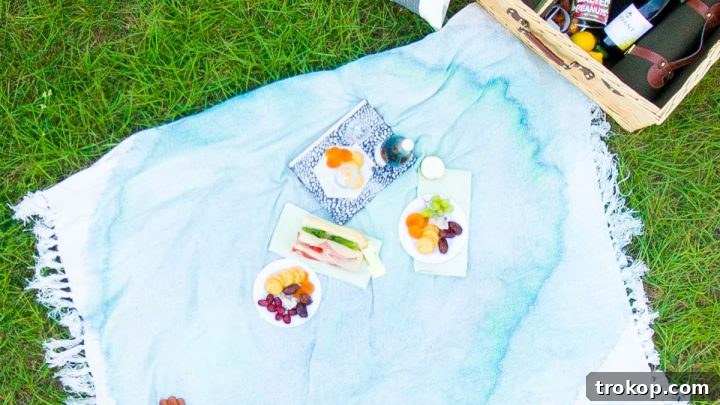 A Fall Picnic: DIY Watercolor Throw Blanket