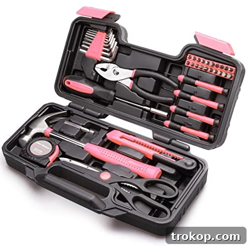 Cartman 39Piece Tool Set General Household Hand Tool Kit with Plastic Toolbox Storage Case Pink Cartman 39Piece Tool Set General Household Hand Tool Kit with Plastic Toolbox Storage Case Pink for gifts for girls