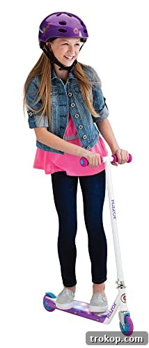 Razor Party Pop Kick Scooter for Kids Ages 6+ - 12 Multi-Color LED Lights, Urethane Wheels, Rear Fender Brake, For Riders up to 143 Razor Party Pop Kick Scooter for Kids Ages 6+ - 12 Multi-Color LED Lights, Urethane Wheels, Rear Fender Brake, For Riders up to 143