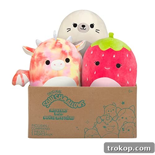 Squishmallows Official Kellytoy 8" Plush Mystery Pack - Styles Will Vary in Surprise Box That Includes Three 8" Plush img 43843 21