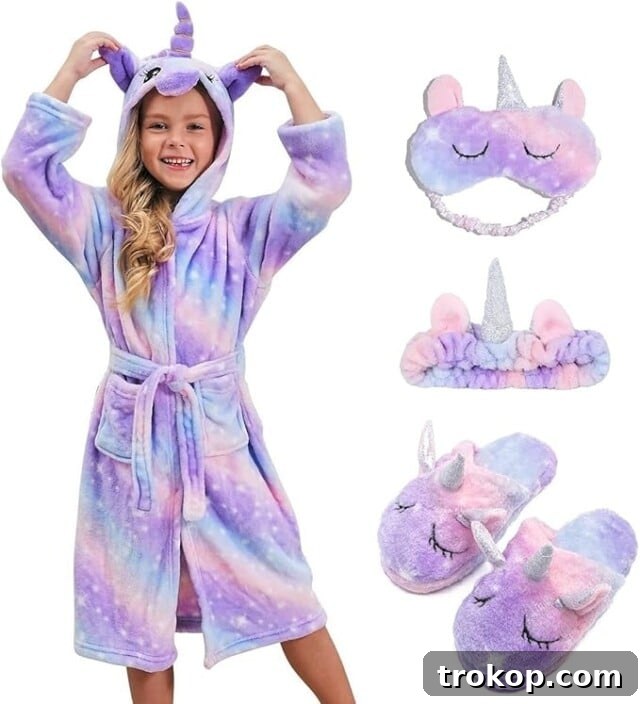 56 Gifts Girls Will Absolutely Adore 10 Unicorn Hooded Robe with Matching Slippers for gifts for girls